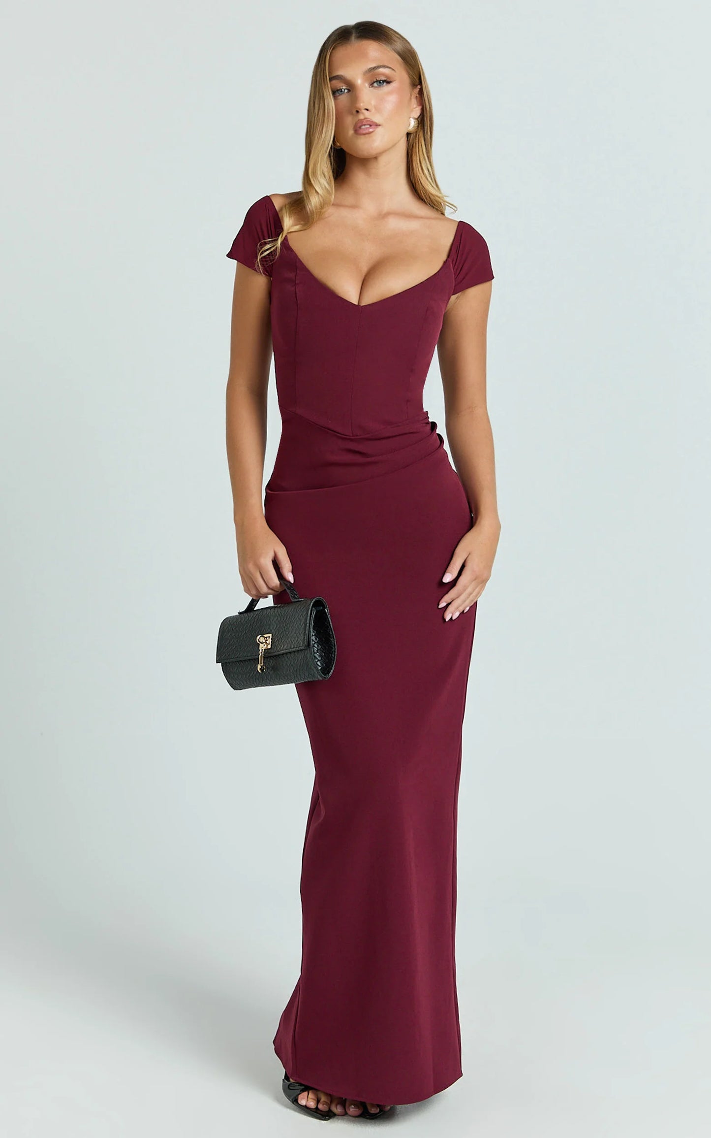 Elegant Stretch Crepe Mermaid Off-Shoulder Sweetheart Floor Length Evening Gown
