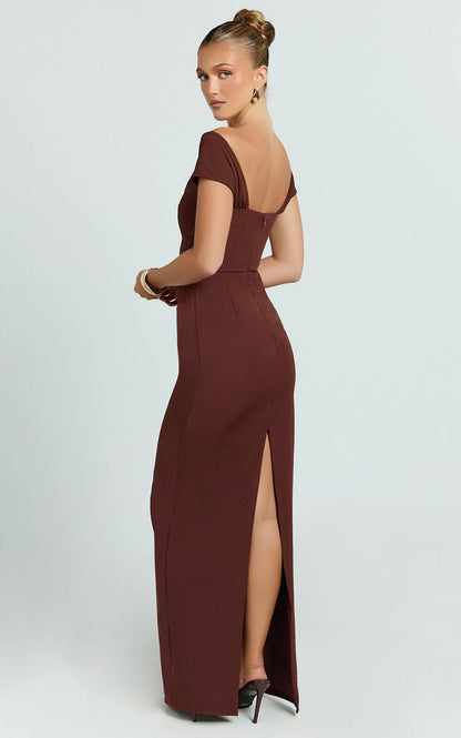 Elegant Stretch Crepe Mermaid Off-Shoulder Sweetheart Floor Length Evening Gown