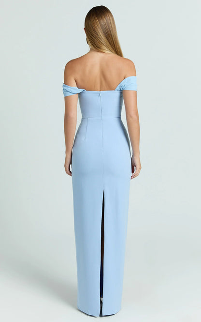 Elegant Stretch Crepe Mermaid Off-Shoulder Sweetheart Floor Length Evening Gown