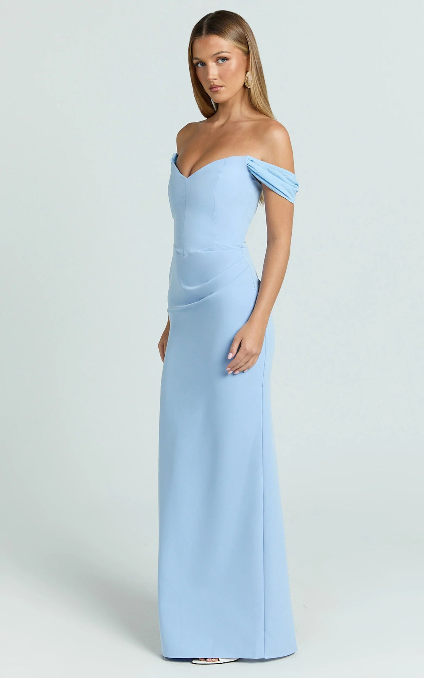 Elegant Stretch Crepe Mermaid Off-Shoulder Sweetheart Floor Length Evening Gown