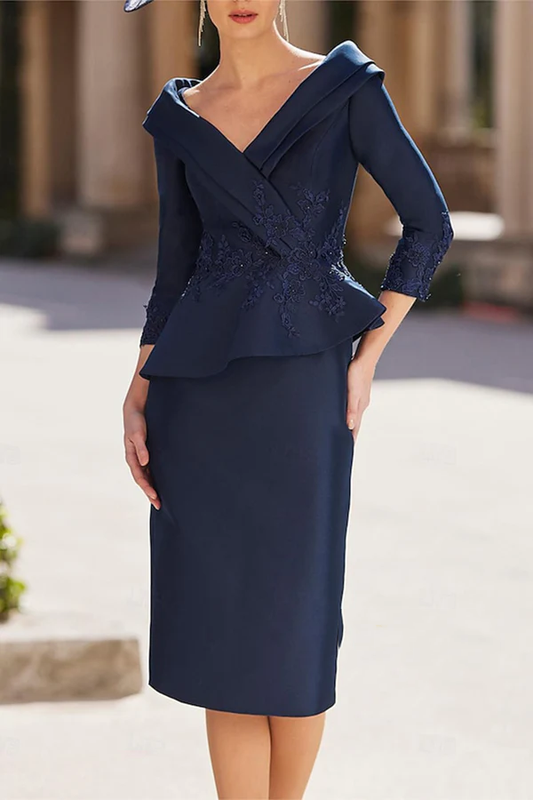 Unique fit two-piece imperial lace decal mother of the bride dress