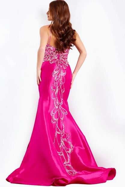Glamorous Mermaid Sweetheart Spaghetti Strap Beaded Back Floor-Length Evening Dress