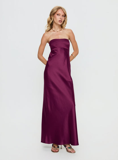 Glamorous Strapless Lace-Up Back Satin Mermaid Evening Dress with Side Pockets