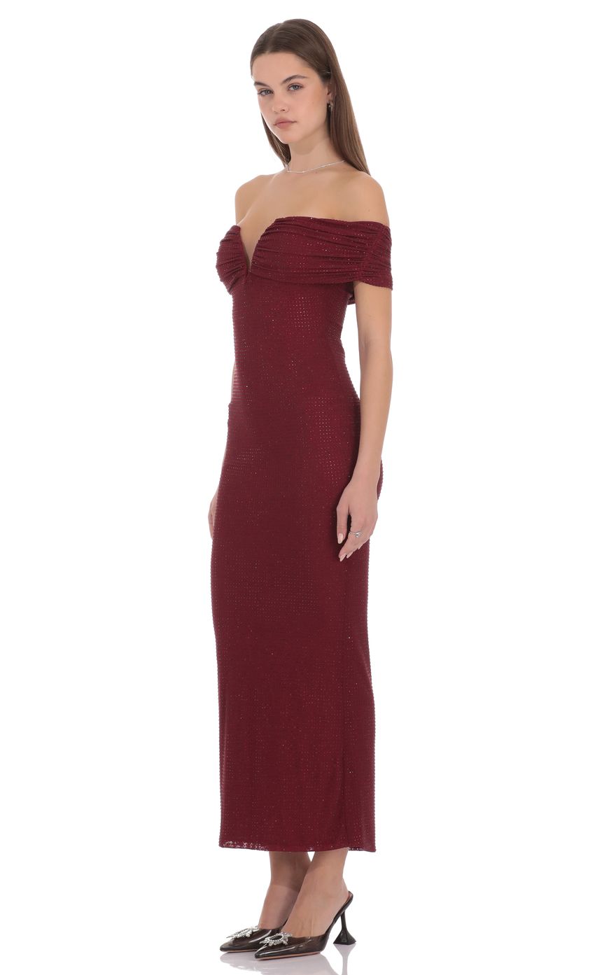 Glamorous Off-the-shoulder Cowl Neck Sweetheart Cutout Hotfix Rhinestone Ruched Stretch Jersey Bodycon Floor-length Evening Dresses