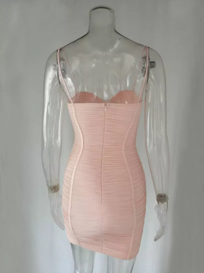 Glamorous Ruched Tulle Sheath Sweetheart Neck Sleeveless Zipper Back Mini Homecoming Dresses