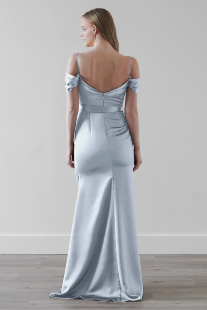 Gorgeous Mermaid Off-Shoulder Spaghetti Strap Open Back Maxi Evening Dress