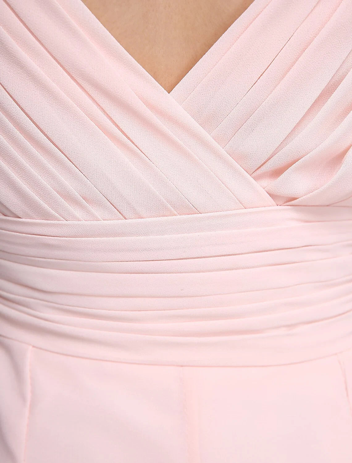 Graceful Chiffon A-Line V-Neck Sleeveless Pleated Low V-Back Floor-Length Bridesmaid Dresses