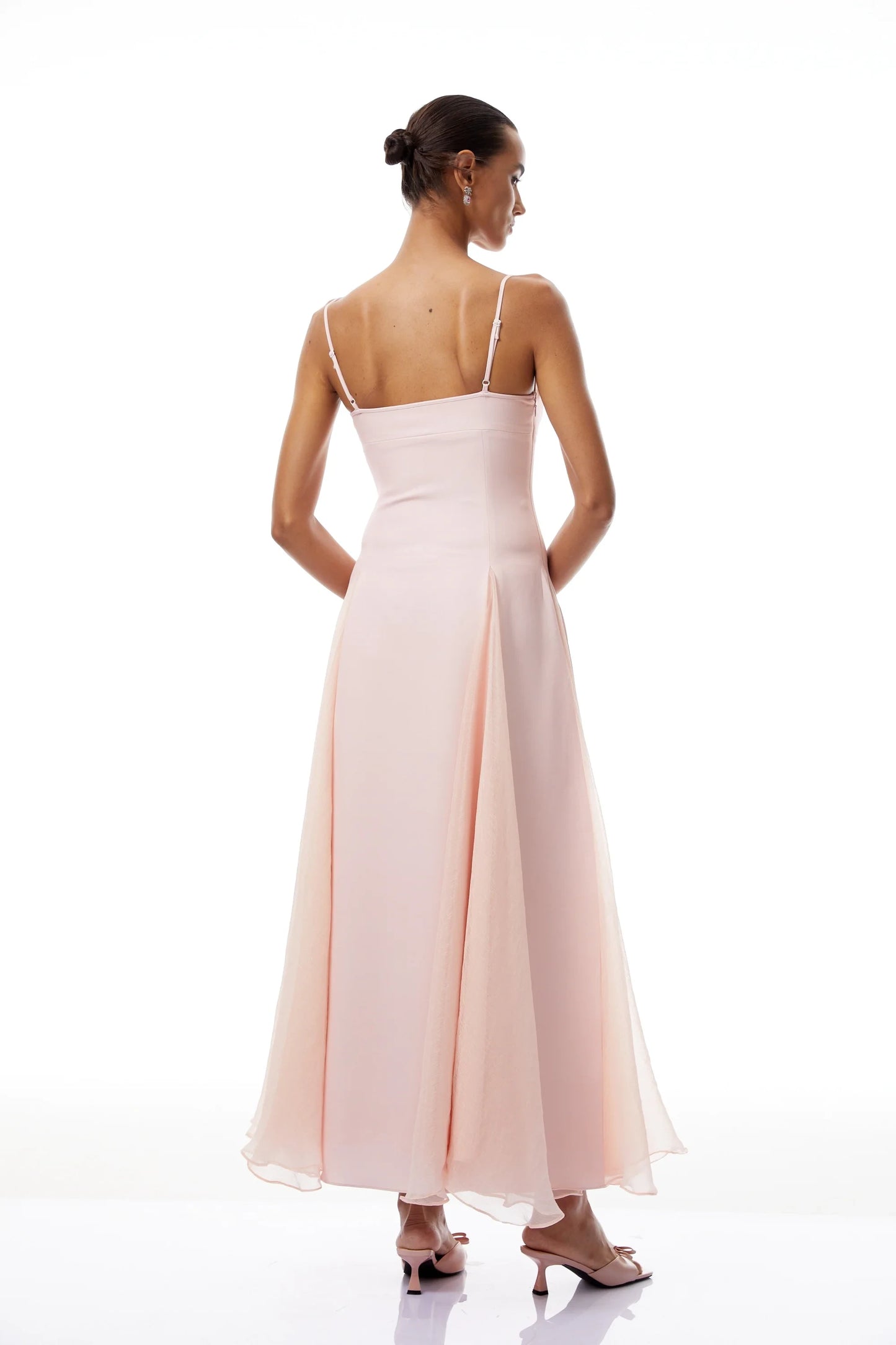 Graceful Satin A-Line Sweetheart Spaghetti Strap Open Back Midi Evening Dresses