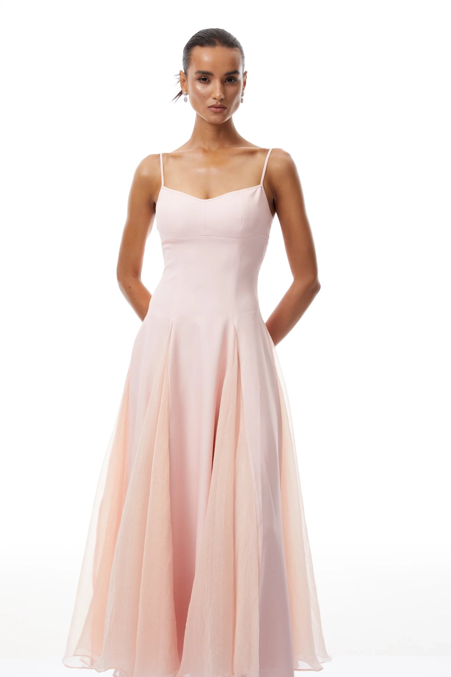 Graceful Satin A-Line Sweetheart Spaghetti Strap Open Back Midi Evening Dresses