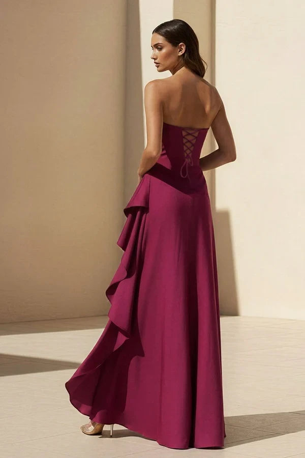 Graceful Satin Sheath Cowl Neck Spaghetti Straps Lace-up Back Floor-length Evening Dresses