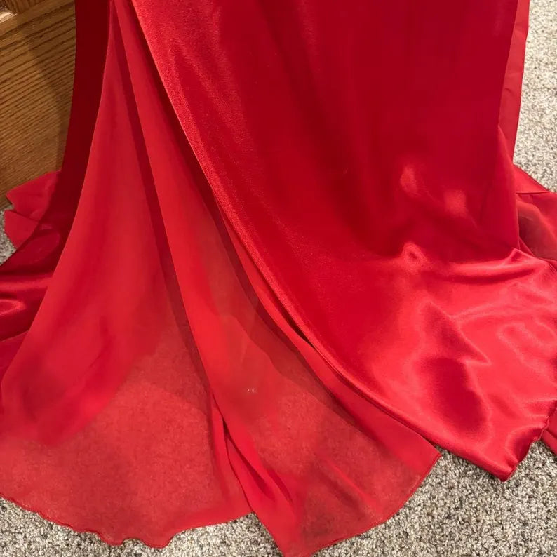 Halter Neck Velvet Evening Dress with Crisscross Back Cutout, Rhinestone Detail and Train