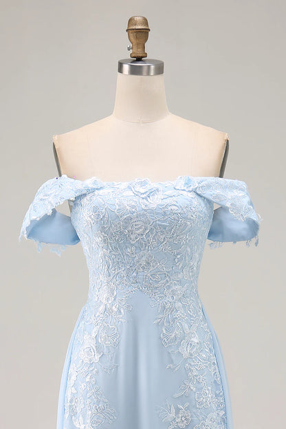 Lace-chiffon A-line off-the-shoulder short-sleeve floor-length mother of the bride dresses