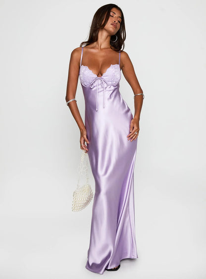 Lace Trim Sweetheart Neck Spaghetti Strap Satin Mermaid Evening Dress with Smocked Back Cutout