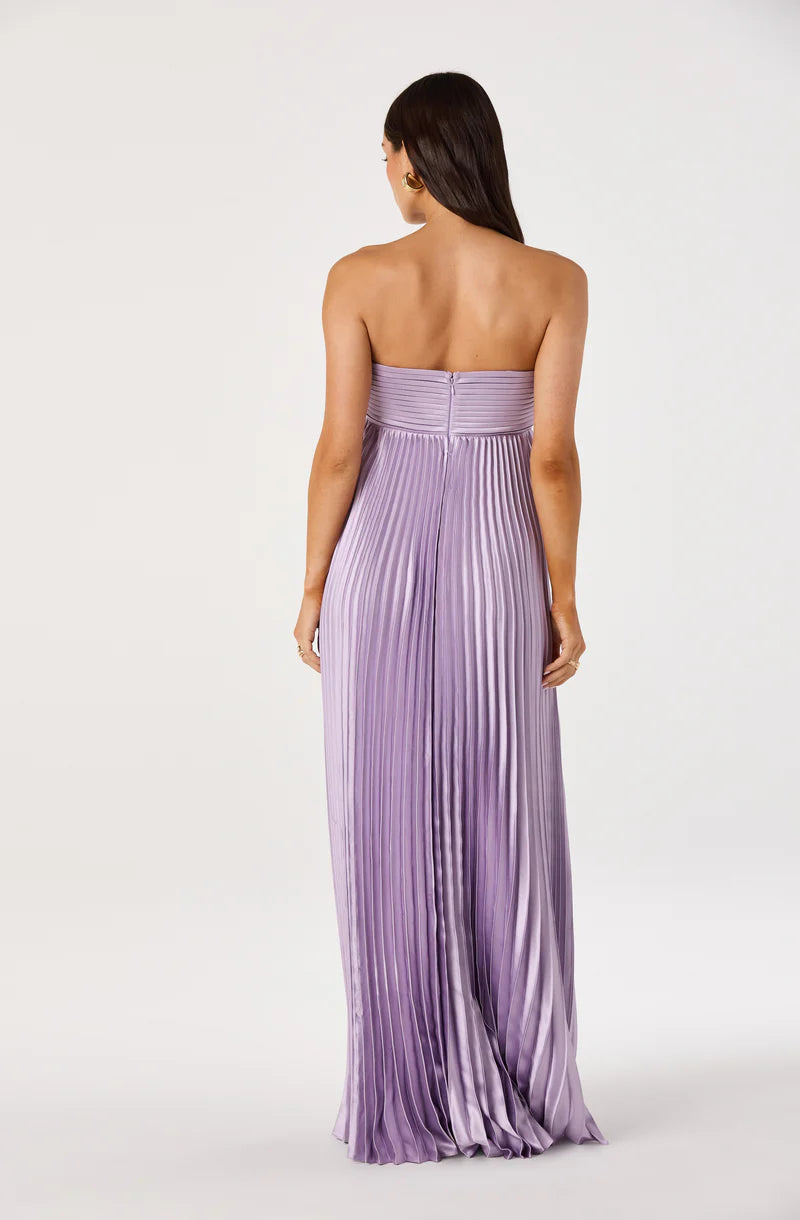 Elegant Pleated Satin A-Line Sweetheart Spaghetti-Strap Back-Zip Maxi Evening Dresses