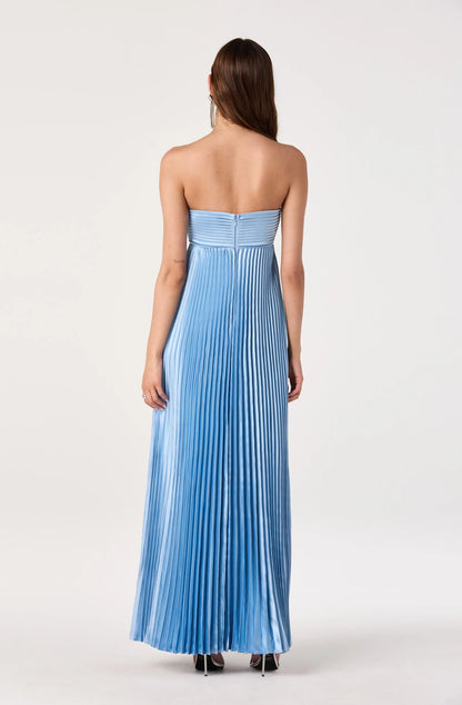 Elegant Pleated Satin A-Line Sweetheart Spaghetti-Strap Back-Zip Maxi Evening Dresses
