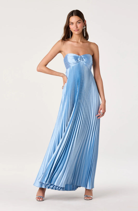 Elegant Pleated Satin A-Line Sweetheart Spaghetti-Strap Back-Zip Maxi Evening Dresses