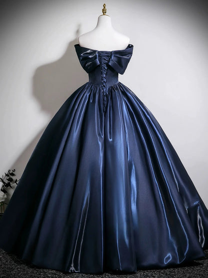 Luxe Dramatic Fitted Ball Gown Off-the-Shoulder Sleeveless Back Lace-Up Floor-Length Prom Dresses
