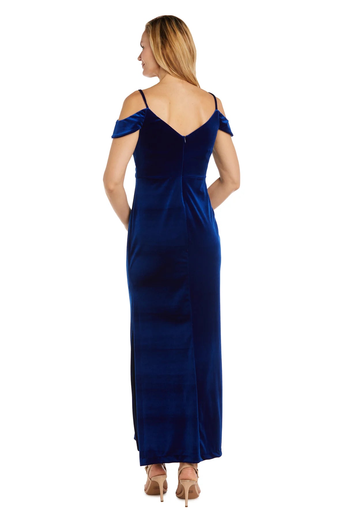 Luxe Velvet Off-the-Shoulder Fitted Sheath Floor-Length Evening Gowns