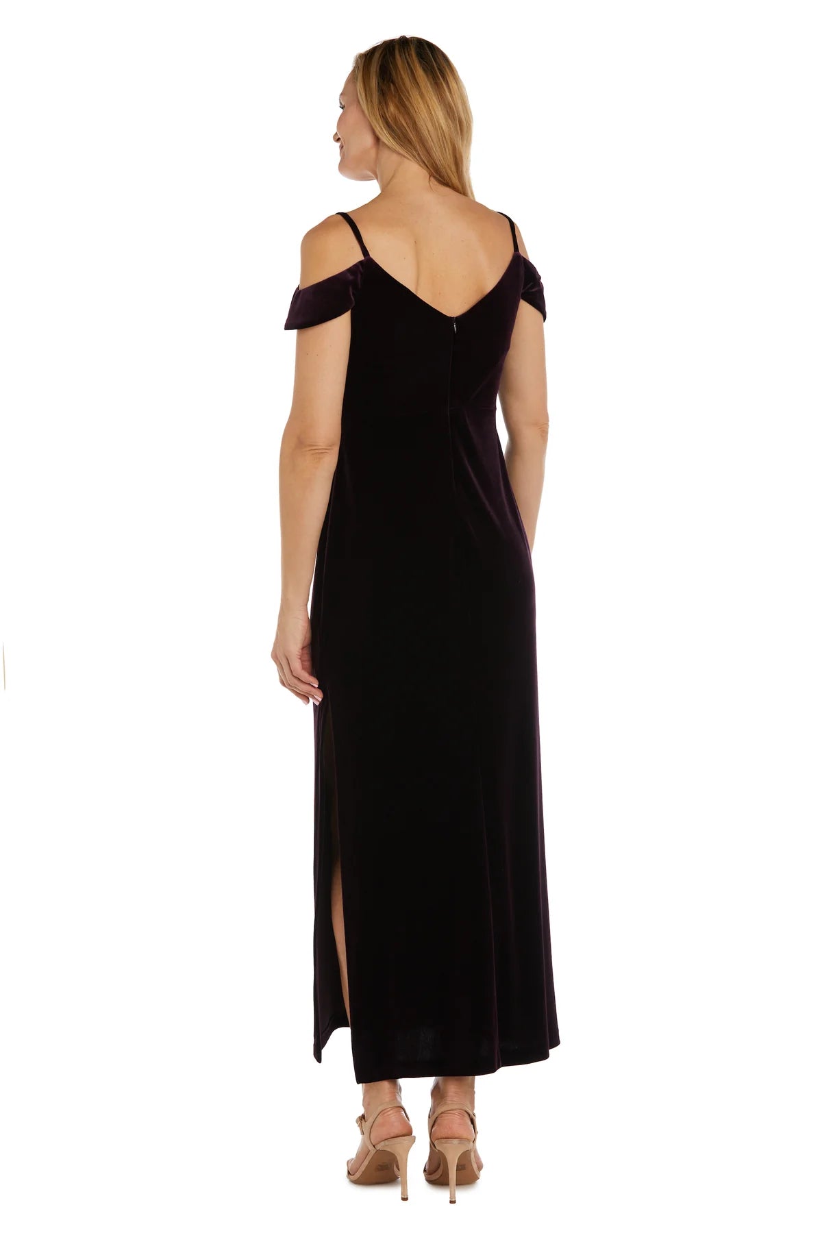 Luxe Velvet Off-the-Shoulder Fitted Sheath Floor-Length Evening Gowns