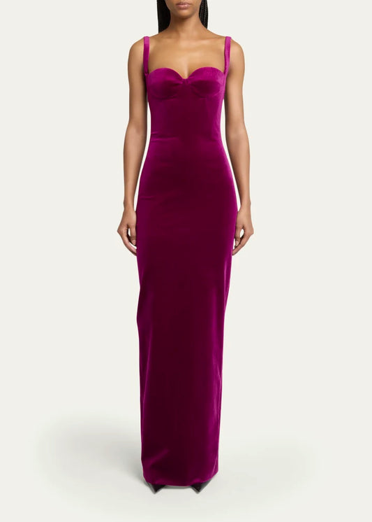 Luxurious Mermaid Sweetheart Neck Spaghetti Straps Open Back Slit Floor Length Evening Dress