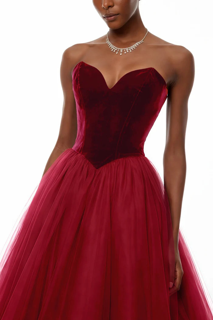 Luxurious Voluminous Strapless Sweetheart Neck Sleeveless Open Back Floor Length Evening Dress