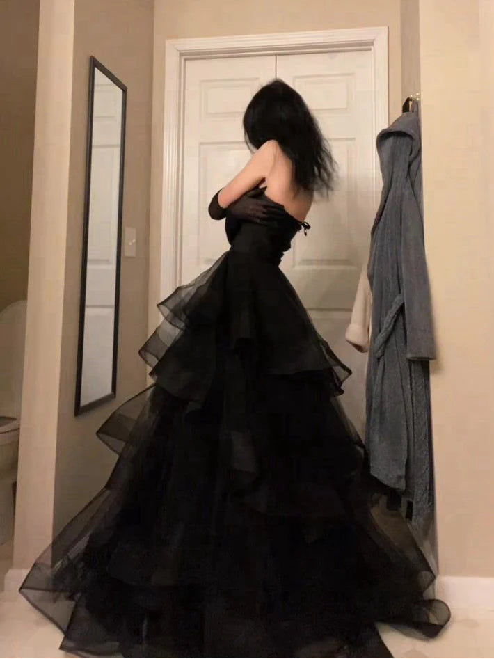 A-shaped Sweetheart Lotus Edge Prom Dress