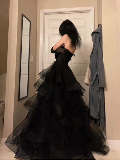 A-shaped Sweetheart Lotus Edge Prom Dress