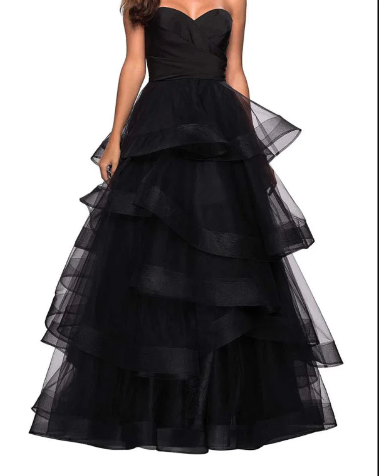 A-shaped Sweetheart Lotus Edge Prom Dress