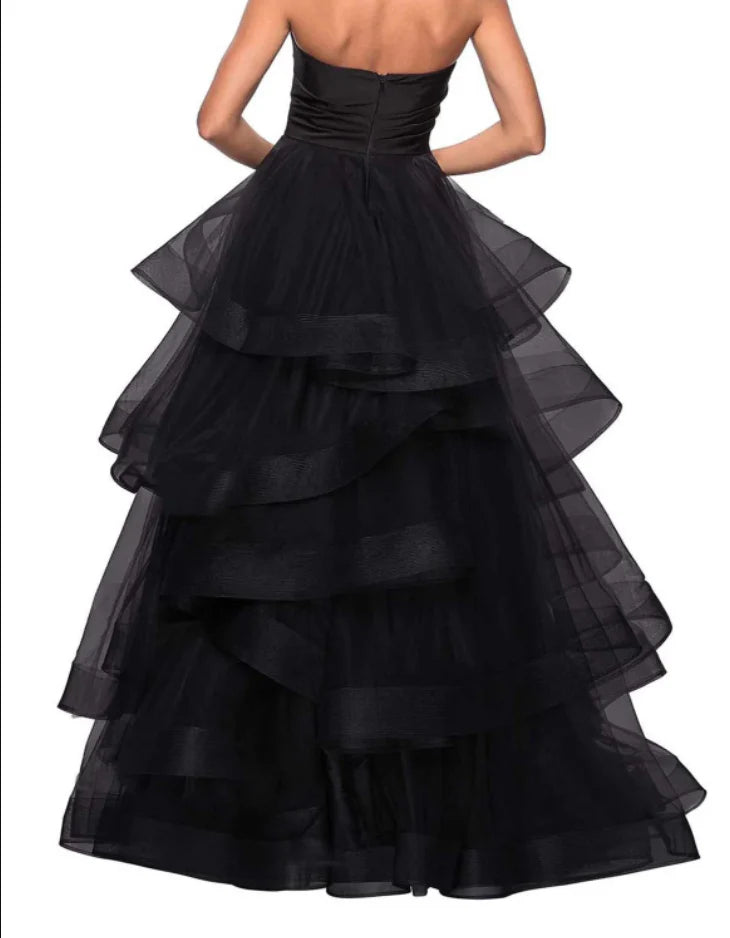 A-shaped Sweetheart Lotus Edge Prom Dress