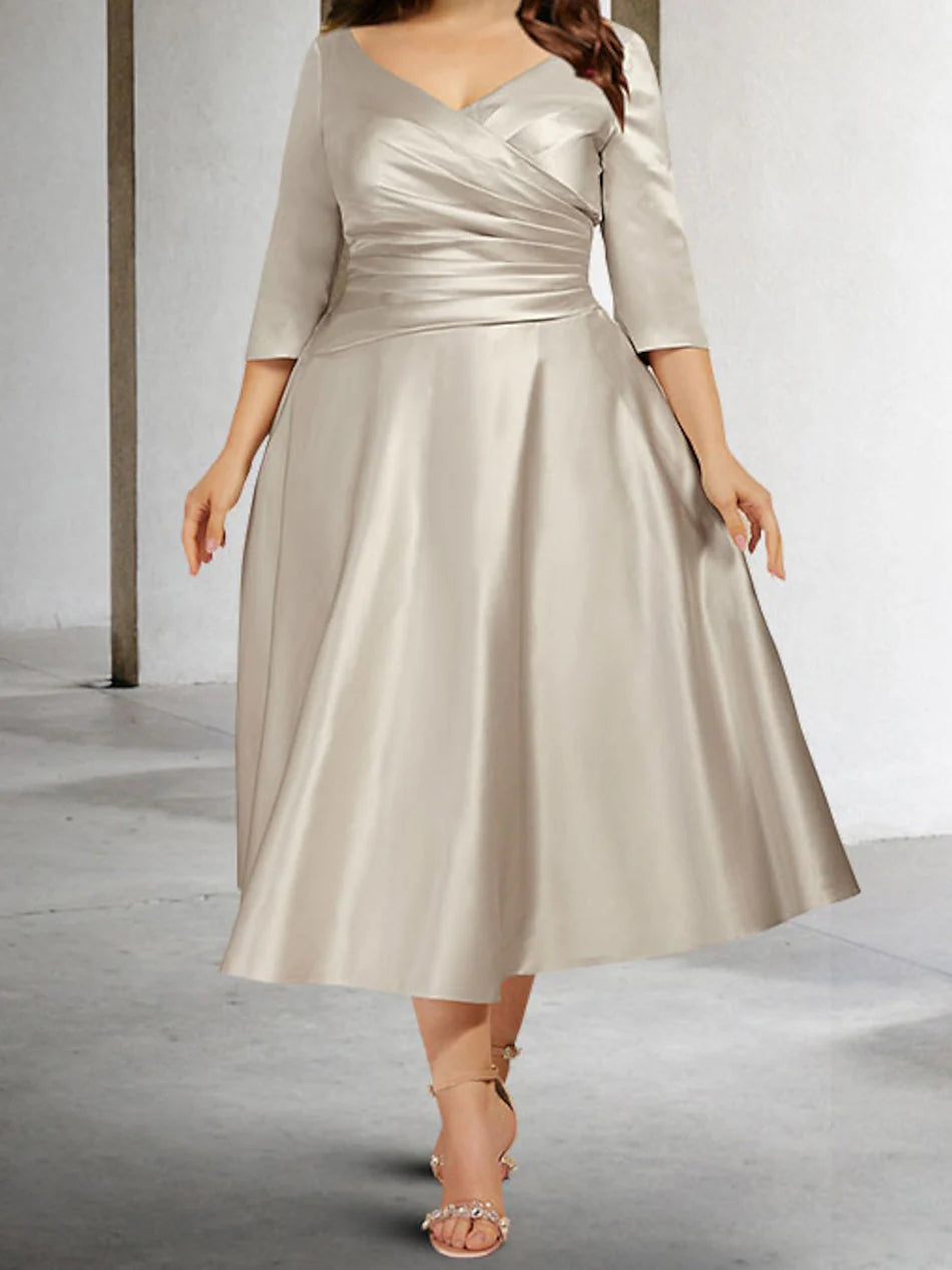 A-line/Princess V-neck mother of the bride dress