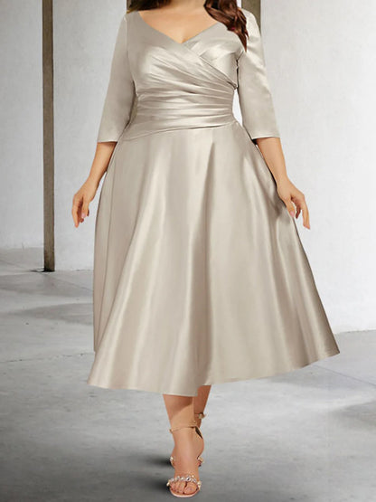 A-line/Princess V-neck mother of the bride dress