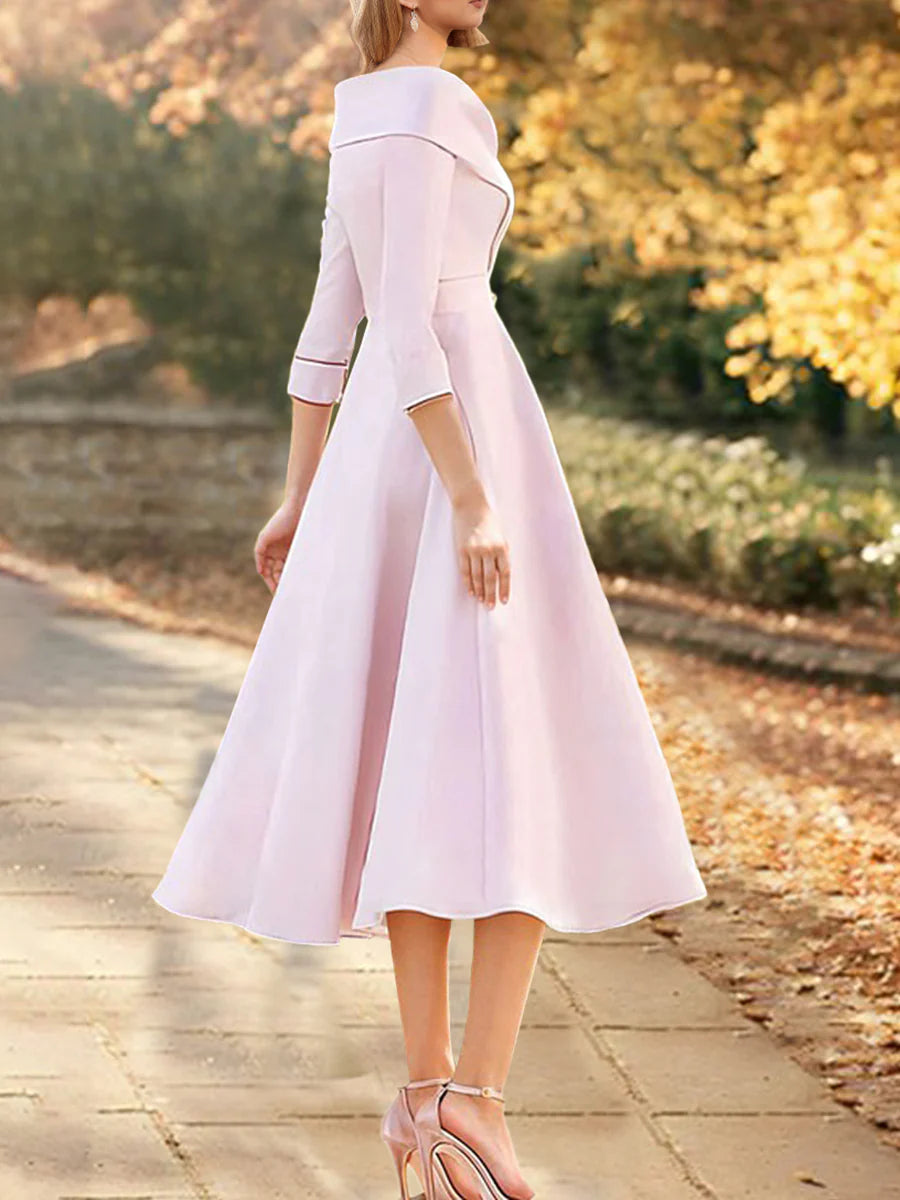 A-word/Princess Off Shoulder Flower mother of the bride dress