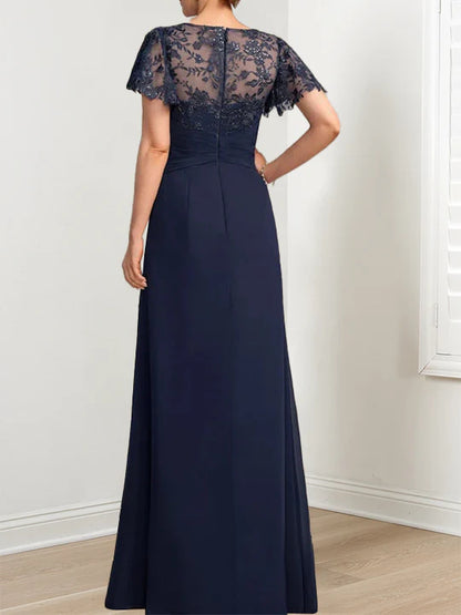 A-line/Princess short sleeved mother of the bride dress