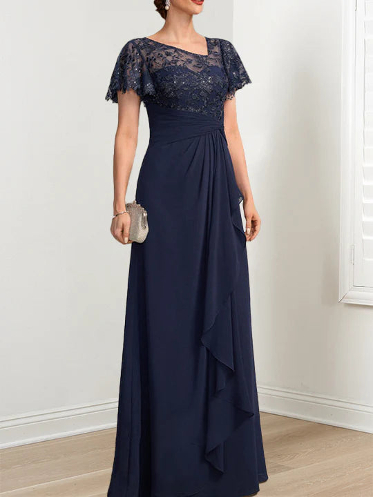 A-line/Princess short sleeved mother of the bride dress