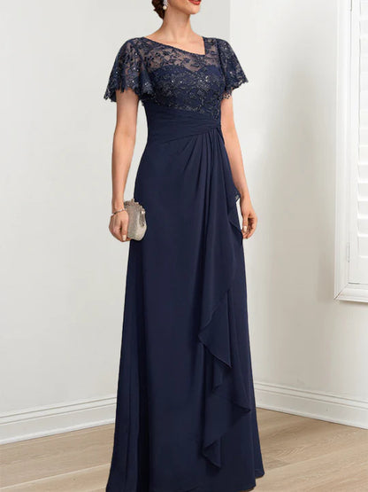A-line/Princess short sleeved mother of the bride dress