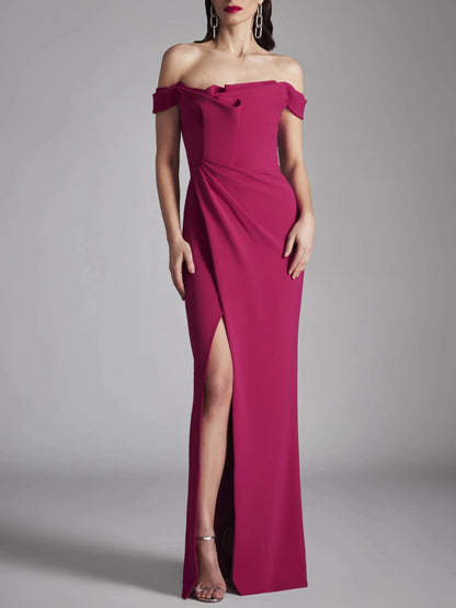 A-line/Princess strapless sleeveless ruffled edge mopping floor evening dress