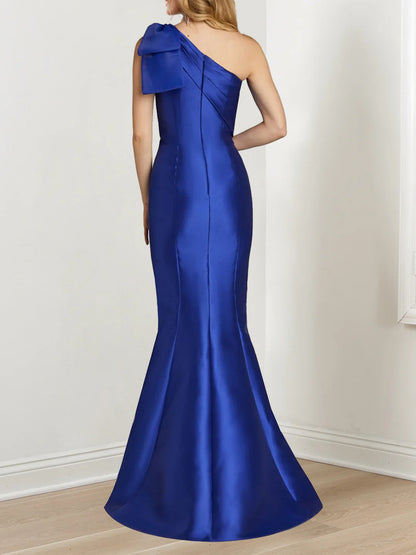 Tight fit/straight V-neck beaded long evening dress