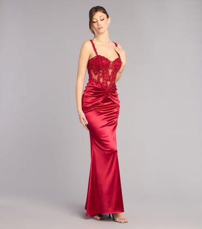 Elegant Satin Mermaid Sweetheart Spaghetti Strap Beaded Navy Evening Gown
