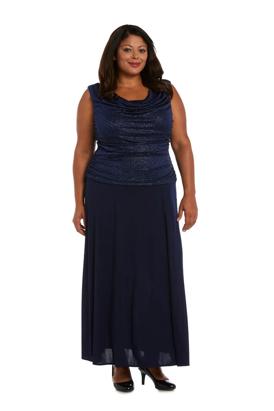 Polished Cowl-Neck Glitter-Knit Sleeveless Floor-Length Evening Dresses