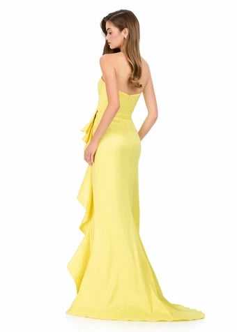 Radiant Satin Mermaid Strapless Sleeveless Covered Back Floor-Length Evening Dresses
