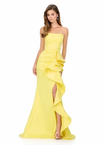 Radiant Satin Mermaid Strapless Sleeveless Covered Back Floor-Length Evening Dresses