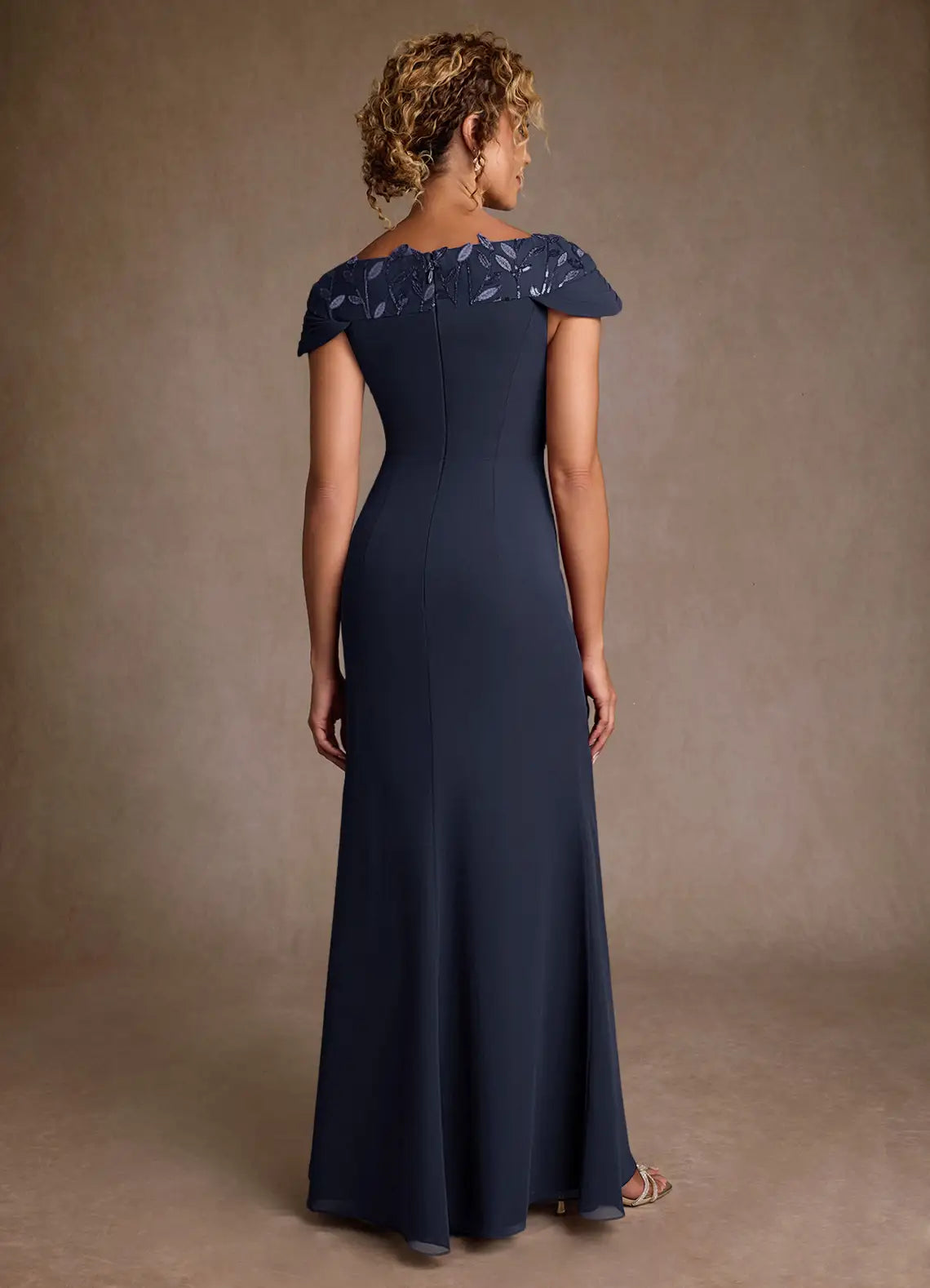 Refined Mermaid Off-the-Shoulder Sleeveless Floor Length Mother of the Bride Dress