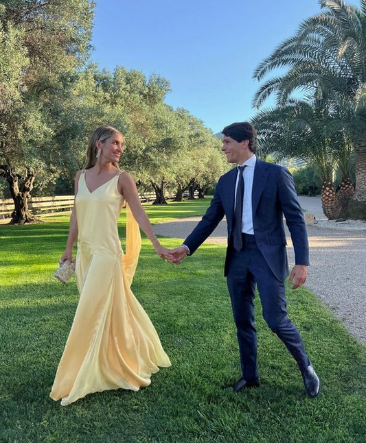 Regal Satin Chiffon V-Neck Draped-Sash Spaghetti-Strap Floor Length Prom Dress