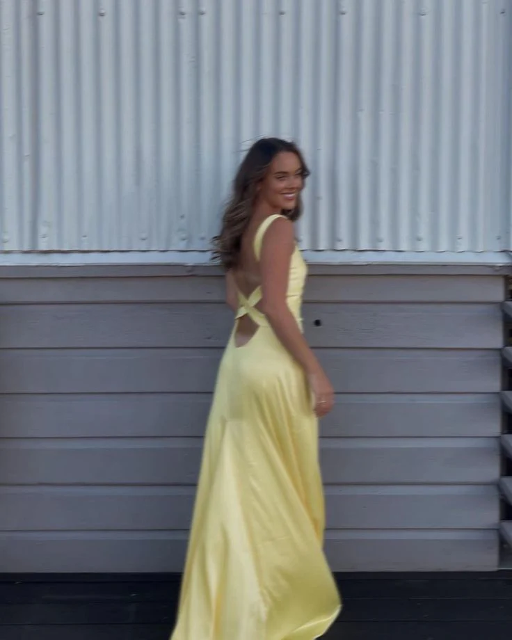 Elegant Satin Mermaid V-Neck Crisscross-Back Ruched Floor Length Prom Dress