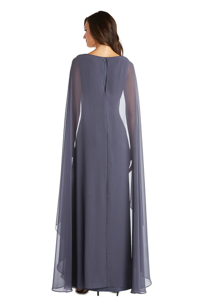 Regal V-Neck Capelet-Sleeve Embellished Wrap Floor-Length Evening Dresses