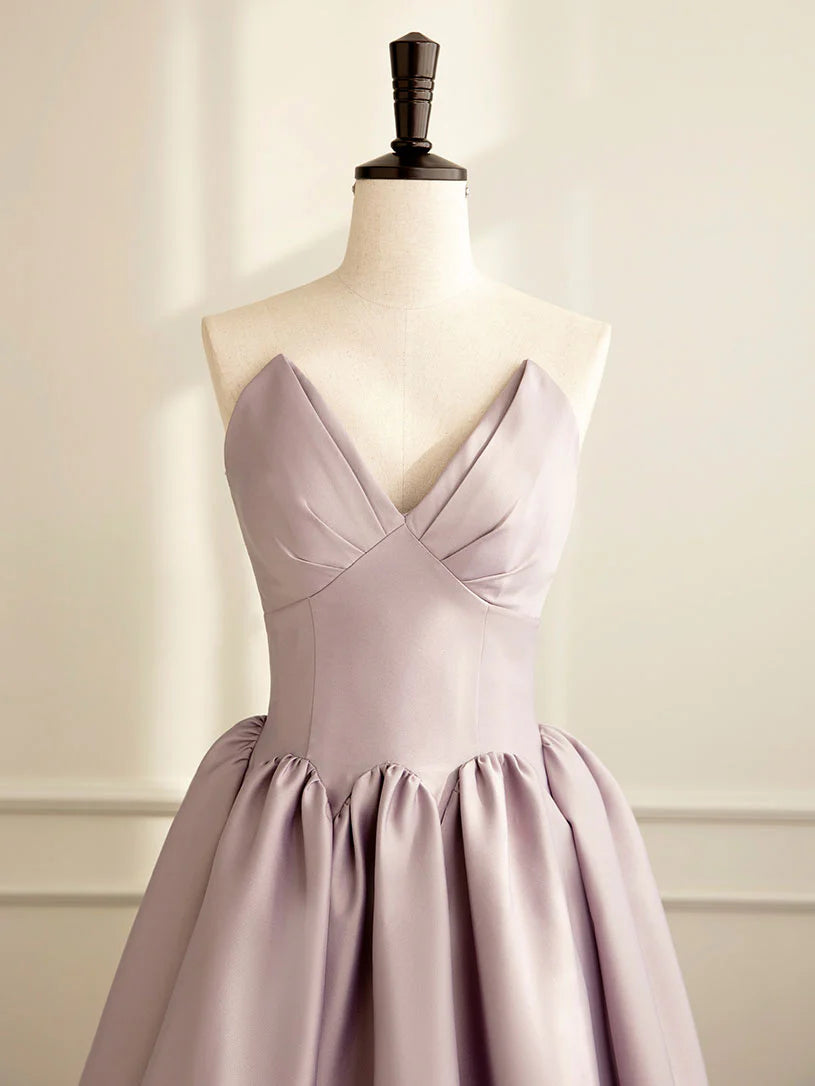Romantic Ball Gown Strapless Sweetheart Corset Back Floor-Length Prom Dress