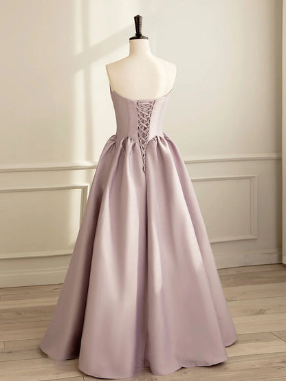 Romantic Ball Gown Strapless Sweetheart Corset Back Floor-Length Prom Dress