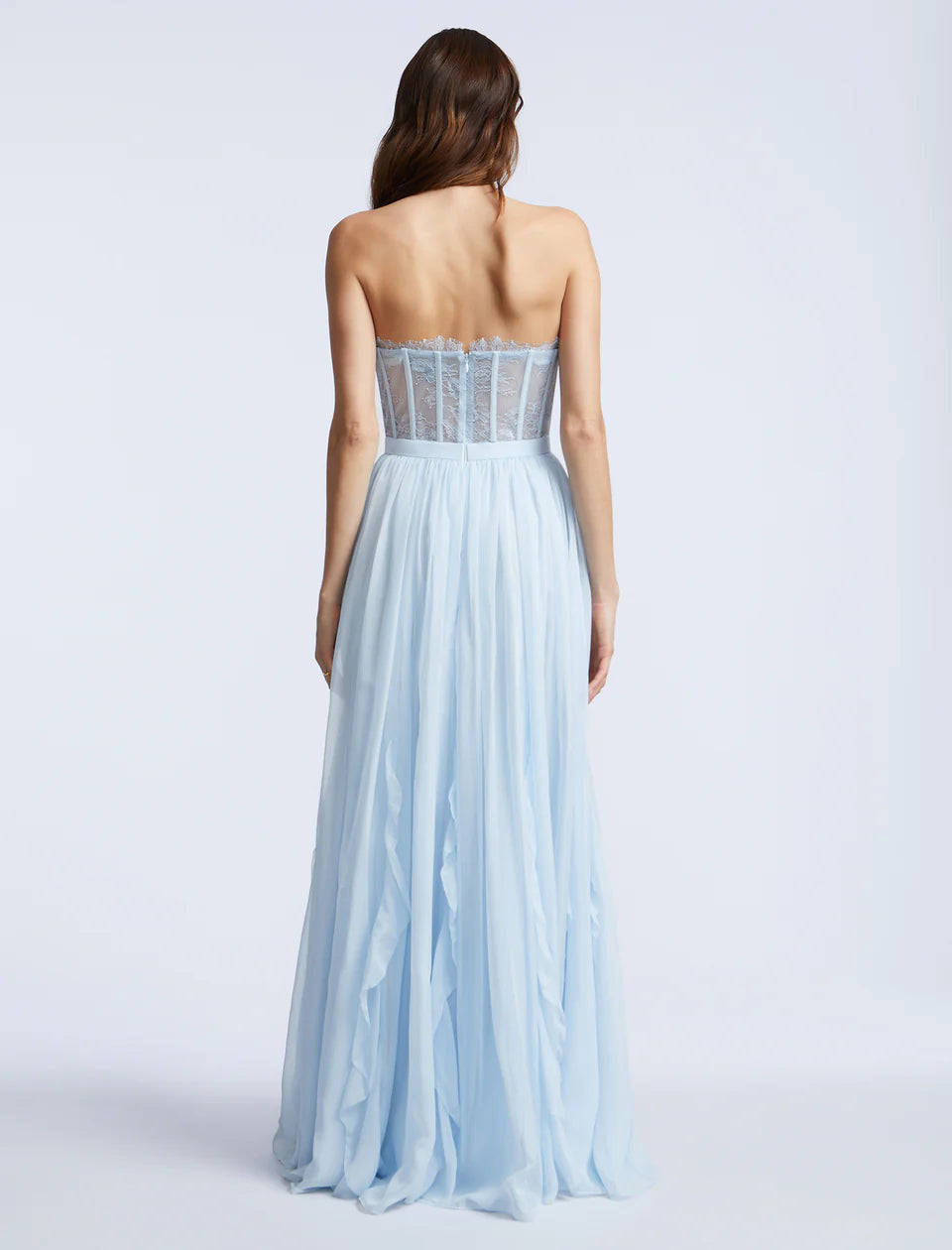 Romantic Fitted A-Line Sweetheart Neck Sleeveless Sheer Lace Back Floor-Length Evening Gown