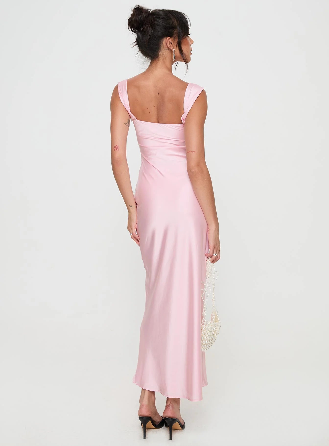 Romantic Square Neck Satin Mermaid Evening Dress with Convertible Straps