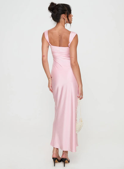 Romantic Square Neck Satin Mermaid Evening Dress with Convertible Straps